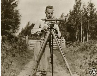 Vintage Surveying With Transit Antique Surveyor Old Tripod Michigan Survey Look