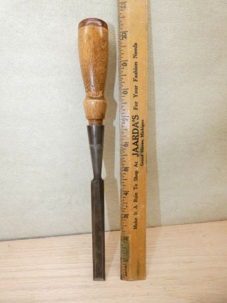 Old Wood Carving Tools Vintage 1/2 " Wards Bevel Edge Socket Chisel