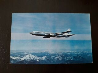 Vintage Color Postcard Pan American Boeing 707 - 321 Jet Airplane