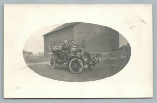 Early Car Rppc Automobile Photo—leather Interior—headlights Tires 1910
