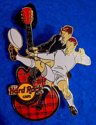 Edinburgh Rugby Union Series Scotland England Tartan Guitar Hard Rock Cafe Pin
