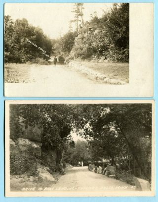 2 1910 - 1920 Taylors Falls Mn Rppc Road To Boat Landing Real Photo Chisago Co