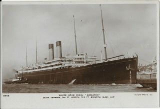 Postcard White Star Line R.  M.  S.  " Adriatic " Passenger Ship 1907?