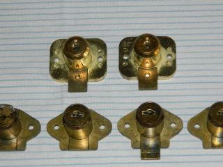 8 Vintage CORBIN & YALE Brass Cylinder Locks plus 1 Key Steampunk 2