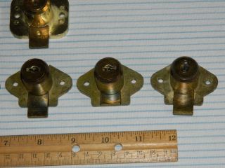 8 Vintage CORBIN & YALE Brass Cylinder Locks plus 1 Key Steampunk 4