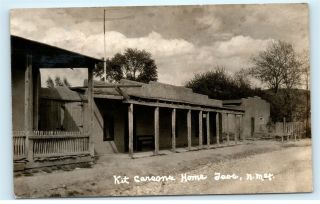 1940s Kit Carsons Home House Taos Mexico Nm Vintage Real Photo Postcard C64