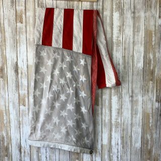 DEFIANCE Vintage U.  S.  American 50 Star Flag Bunting Sunbleached Faded VTG 2