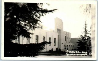 Santa Ana,  California Rppc Real Photo Postcard " Santa Ana High School " 1940