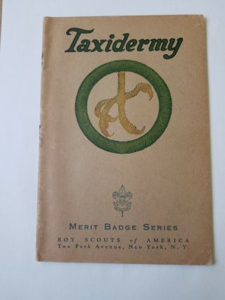 Taxidermy Tan Covered Merit Badge 1939 Copyright