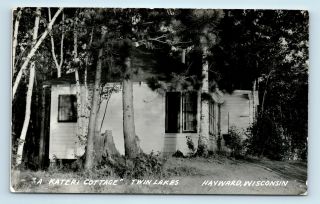 Hayward,  Wi - Early View Of Kateri Lodge Cottage On Twin Lakes - Rppc - E2