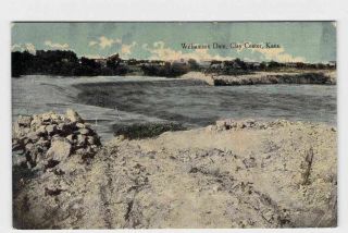 Antique Postcard Kansas Clay Center Williamson Dam 1912 R.  P.  O.  Kansas City & Phi