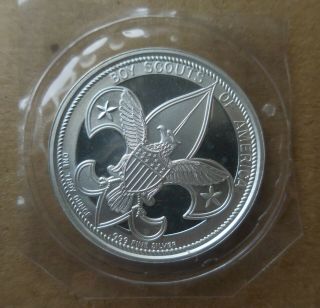 Boy Scouts Of America One Troy Ounce.  999 Fine Silver 1.  5 " Coin Medallion