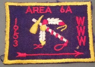 Vintage Boy Scout 1953 Area 6a Www Order Of The Arrow Patch