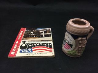 Vintage Opryland Usa Souvenir Post Card Booklet & Mini Mug Nashville Tn