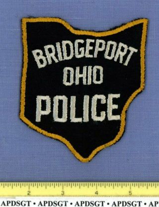 Bridgeport (old Vintage Gold) Ohio Police Patch State Shape Cheesecloth