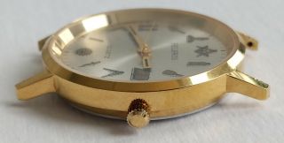 Vintage Helbros Masonic Watch Gold Plated with Masonic Symbols for Hour Markers 4