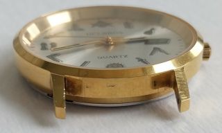 Vintage Helbros Masonic Watch Gold Plated with Masonic Symbols for Hour Markers 7