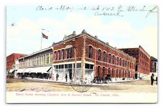 Vintage Postcard Street Scene Mcalester Pittsburg County Oklahoma Ok 1908 E2