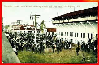 Birmingham " Alabama State Fair,  Vulcan The Iron Man ",  Crowd,  Brass Band,  1900 