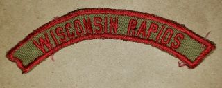 Wisconsin Rapids Krs Khaki / Red Community Strip,  Black Back Wisconsin