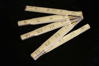 Vintage Folding Wood Ruler - Lufkin Rule Co No 4604 - Measurement Tool