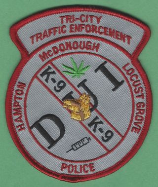Tri - City Georgia Police Traffic Enforcement K - 9 Patch