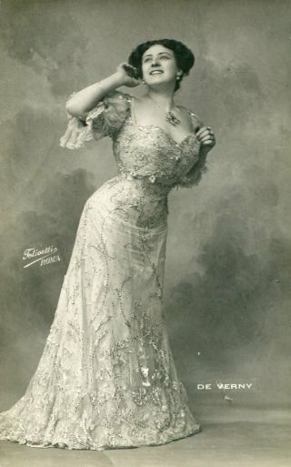 Vintage French Rppc Postcard - Actress Miss De Verny Tc884