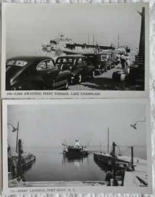 Pair C1940s Port Kent Ferry Landing On Lake Champlain Ny Real Photo Postcards