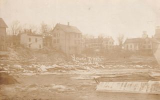 Concord,  Vt Rppc Buildings Along The River At The Lower Falls C1910