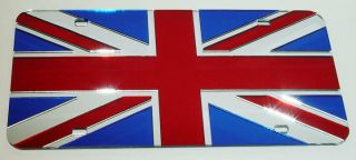 Union Jack England Patriotic Country Mirror Laser Cut Acrylic License Plate