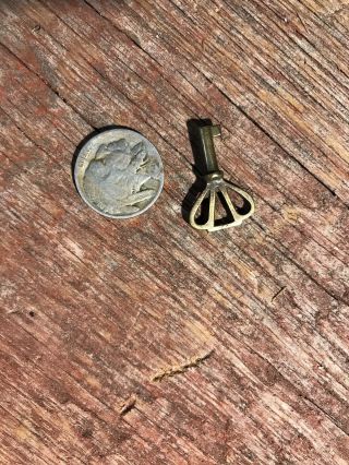 Antique Vintage Small Brass Hollow Barrel 1skeleton Key