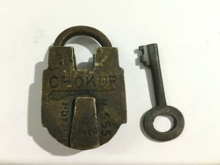 11 Old Antique Solid Brass Padlock Lock With Key Small Or Miniature