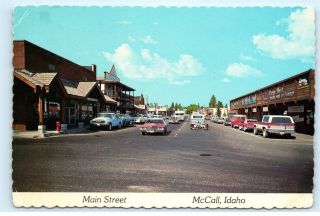 Mccall Idaho Main Street Old Vintage Cars Street View 4x6 Postcard A43
