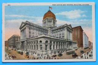 Old Postcard Post Office And Federal Building,  Chicago,  Illinois