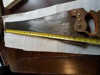 Antique Sheffield 26 Inch Hand Saw sheffield saw Indianapolis ind no 58 5