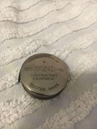 Lufkin Advertising Vintage Measuring Tape The Bond Co.  Contractors Equipment