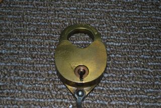 Vintage Antique Brass J.  H.  W.  Climax Co.  Lock Newark N.  J.  Usa No Key