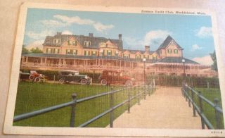 Eastern Yacht Club Marblehead Ma Vintage Linen Postcard - 1948 Pm