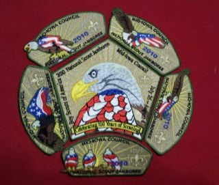 Mid - Iowa Council - 2010 National Scout Jamboree Jsps And Back Patch Set 2019
