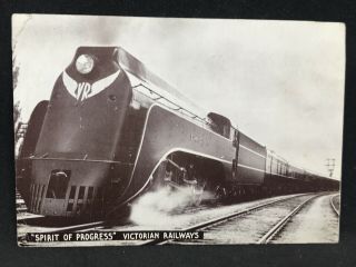 Vintage Postcard Spirit Of Progress Victorian Railways Train Printed Advice 1946