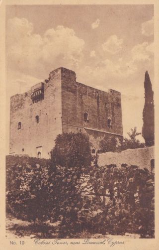 Cyprus - The Tower Of The Knights Of Saint John Colossi Limassol Postcard 1946s