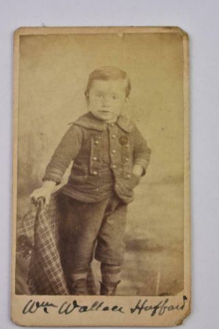 Vintage Cdv Photo Little Boy Wm.  Wallace Hufford (?) C.  B Smith Bristol Tenn.