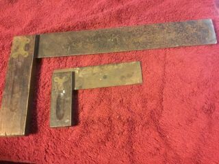 Vintage Stanley Carpenters Square 4 1/2” And 12” Combo Heart Logo Very Old/rare