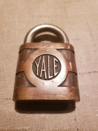 Yale & Towne Y&t Padlock Brass Old Vintage Embossed Pad Lock (no Key)