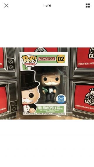 Funko Pop Board Games Mr.  Monopoly With Money Bag Limited Edition