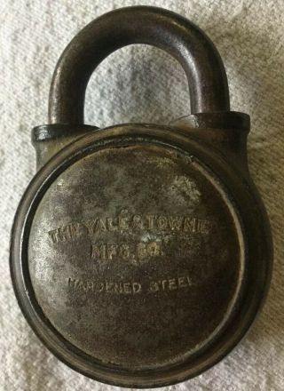 Vintage Yale Towne Heavy Brass Padlock No Key Yale Jr
