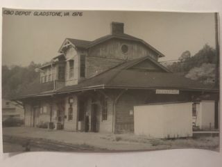 Gladstone Virginia C&o Rr Station Railroad Depot B&w Real Photo Postcard Rppc