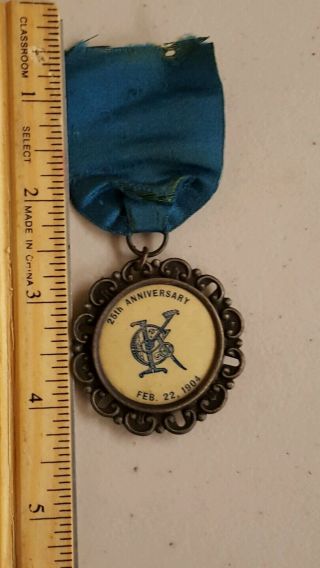 Rare 1904 25th Anniversary Medal W Initials " Kc " Or " Ck " Knights Of Columbus?