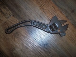 Vintage Bemis & Call B&c 10 " Adjustable Wrench,  Tool,  Antique Offset S Type