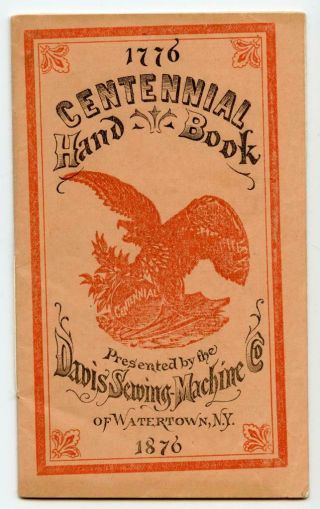 1876 Philadelphia Centennial International Exposition Expo Handbook Davis Sewing